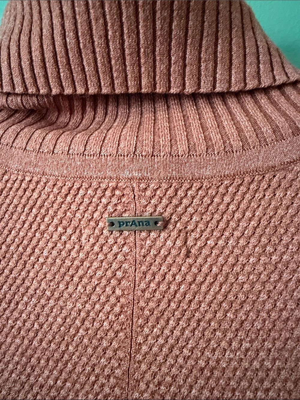 Parna Rusty Orange Knit Turtleneck Midi Figaro Long Sleeve Dress Sz S - Picture 8 of 9